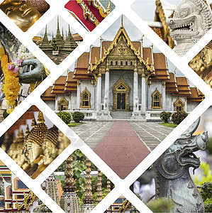 曼谷 泰国 图像的拼贴画-旅行背景 我的照片 热带 珊瑚图片