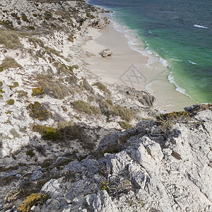 澳斯特拉利罗特涅斯特岛海滩之一的景象 水图片