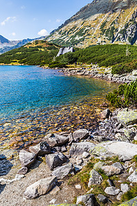 波兰塔特拉山脉5个湖泊谷地的山湖 风景 攀登图片