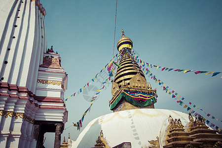 尼泊尔加德满都猴子寺庙的Stupa 地标 遗迹图片