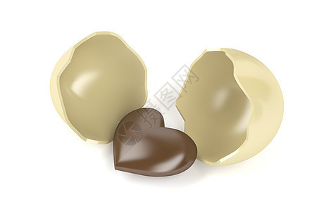 巧克力心脏 白色的 破碎的 热情 甜的 糖果 复活节 黑暗的图片