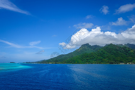 Moorea岛及太平洋大洋环礁湖景观 异国情调图片
