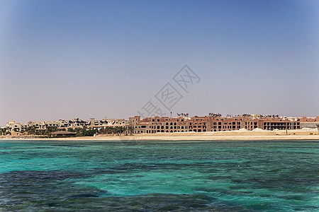 埃及 胡哈达 南海地平线的景观 异国情调 建造 礁图片