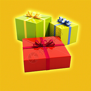 3个礼品盒接近 庆典 红色的 生日 弓 立体的 盒子 周年纪念日图片