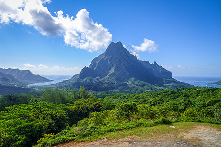 波普努 库克湾和摩拉岛环礁湖的空中观察 海图片