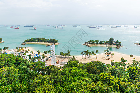 登托萨岛热带海滩的空中观察 树 东南 绿色的图片