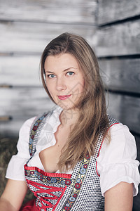 哈的女人 乡村的 传统 传统的 连衣裙 德国 谷仓 收成图片