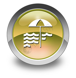 图标 按钮 立方图海滩 度假 海岸线 伞 支撑 水图片
