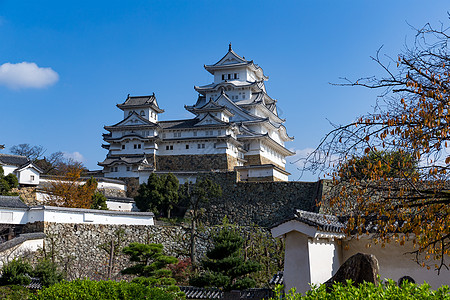 日本传统日本古日日明治城堡背景