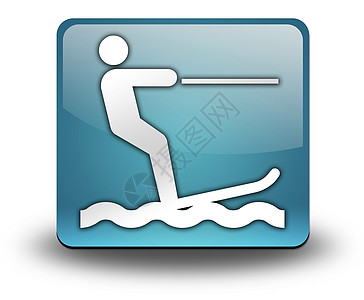 图标 按钮 平方图水滑雪 贴纸 海 滑水者图片