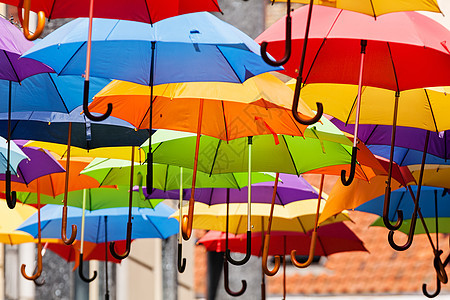 彩色雨伞 蓝色的 旅游 塞尔维亚 街道 贝尔格莱德图片