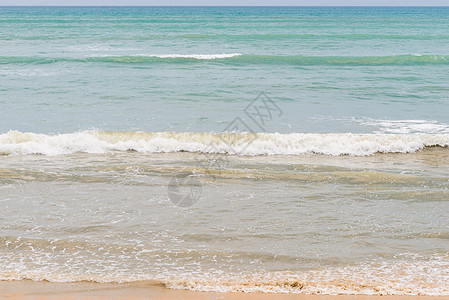 沙沙滩上水平海景波图片