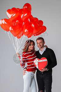 结合心形气球 条纹 喜悦 派对 盒子 情人节 假期 年轻的图片