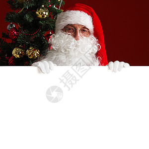 带白皮书的圣诞老人 男性 广告 脸 老的 新年 假期图片