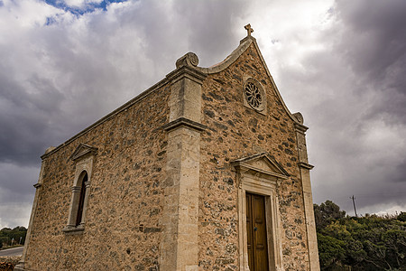 希腊克里特Toplou修道院附近旧东正教教堂 历史性图片