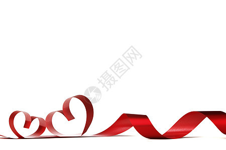丝带心框架 红色的 情人节 爱 白色的 艺术 庆典图片