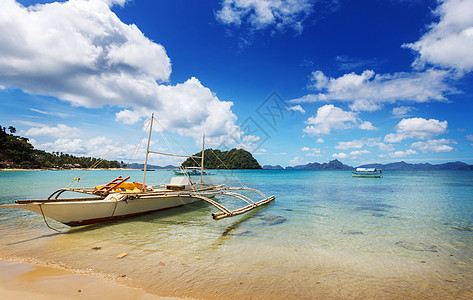 菲律宾的船 夏天 浪潮 巴拉望岛 冲浪 亚洲 海滨图片
