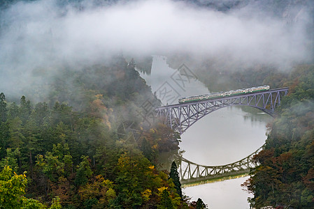 福岛第一桥桥首视图点 秋天的颜色 闲暇 秋天 旅行 自然图片