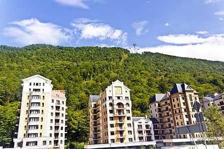 索奇地区俄罗斯村的度假旅馆 村庄 现代的 欧洲 夏天图片