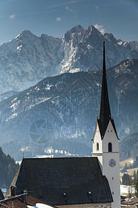奥地利蒂罗尔 Tyrool 冬季的野生凯泽山 娱乐 阿尔卑斯山图片