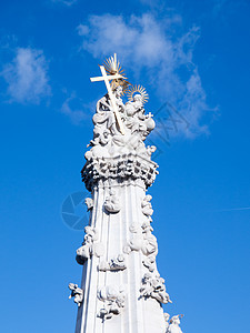 欧洲匈牙利布达佩斯Buda Castle区圣三一瘟疫柱子的详细视图 匈牙利布达佩斯图片