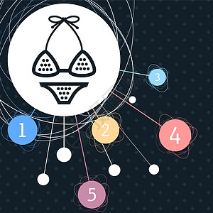 内衣 比基尼图标 其背景指向点和图像样式图片