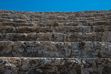 希拉波利斯废墟中的罗马两神剧院 全景 大理石 假期图片