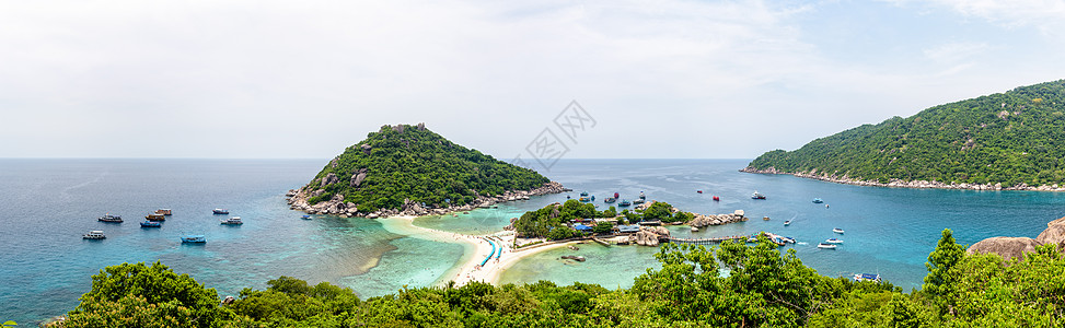 高南元岛全景岛 蓝色的 夏天 海滨 山 潜水 海滩 船图片