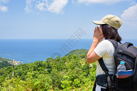 光道观光旅游妇女 乐趣 美丽的 游客 顶峰 嘴 夏天图片