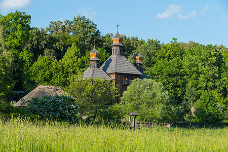 Uzhhorod 乌克兰博物馆内带有穹顶的民间木制建筑教堂纪念碑图片