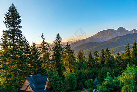 清晨美丽的山地风景 波兰塔特拉群岛图片