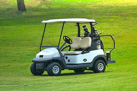 高尔夫球场上的高尔夫球车 课程 户外的 大车 旅游图片