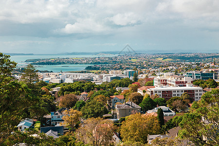 Mt Eden 的奥克兰视图 天空 塔 蓝色的图片