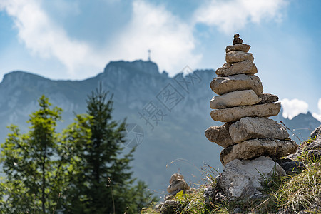 风景巴伐利亚 岩石 争夺 顶峰 草地 山 运动 斯山图片