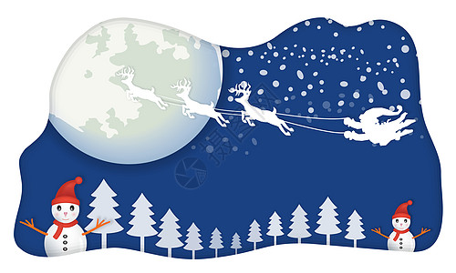 圣诞老人雪橇圣诞老人 没有雪橇 没有雪橇 在蓝天上飞行背景