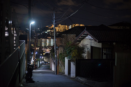 日本横滨中途夜街周围的夜街 晚上 夏天 路边 亚洲图片