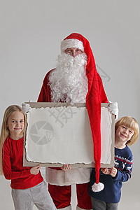 圣诞老人和子女 空的 男性 卡片 微笑 眼镜图片
