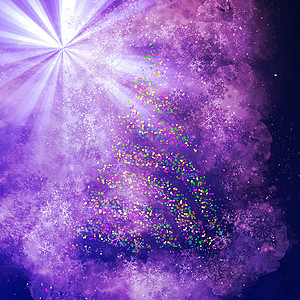 光线背景上的圣诞散景树 派对 圣诞背景 雪 圣诞树图片