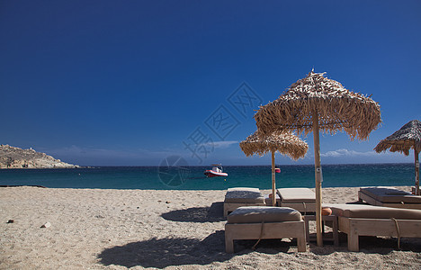 米科诺斯希腊美丽的海滩 圣托里尼 地中海 夏天 自然 场景图片