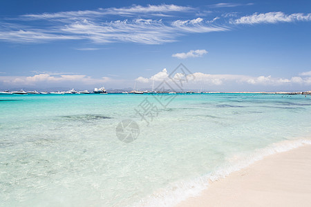 西班牙巴利阿里斯 佛门捷岛 伊莱特海滩 夏天图片
