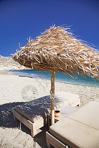 米科诺斯希腊美丽的海滩 岛 蓝色的 港口 假期 镇图片