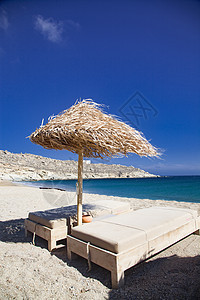 米科诺斯希腊美丽的海滩 闲暇 水 圣托里尼 欧洲 旅游图片