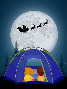圣诞老人雪橇圣诞老人的雪橇 可爱的 乐趣 短途旅行 假期 野餐 户外背景