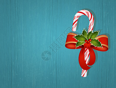圣诞节糖果圣诞糖果甘蔗 丝带 桌子 杖 庆典 插图背景