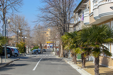 保加利亚Pomorie - 2019年3月2日 春季漫步穿过城市的中心部分 冬天 海岸线图片