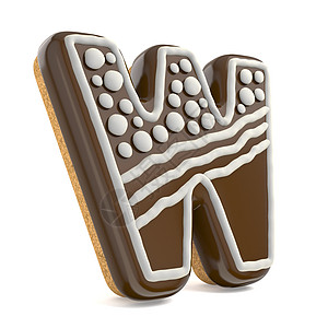 字母 W 巧克力圣诞姜饼字体装饰 wh 渲染图片