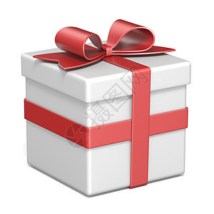 白色礼盒和红丝带蝴蝶结 3 礼物 包装 惊喜 念日图片