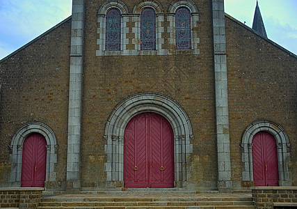 古老大石头天主教教堂正前门入口 旅游 基督教 门口图片