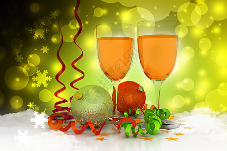 圣诞晚会庆祝活动 金的 圣诞快乐 气泡 香槟酒图片