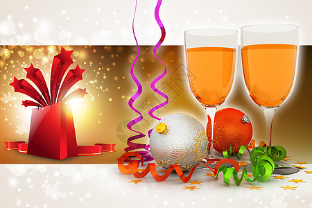 圣诞晚会庆祝活动 浪漫的 喜悦 玻璃 2014新年 葡萄酒 装饰风格图片